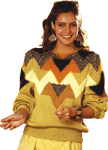 Пуловер с геометрическим узором интарсии (увеличение)
