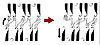 Рис.10 Переносим крайнюю левую петлю на заднюю игольницу (увеличение)
